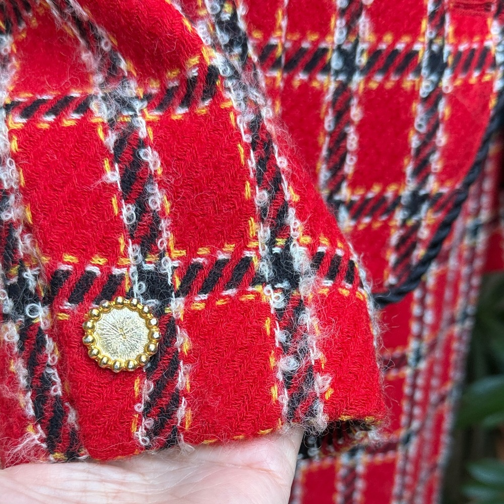 Vintage Multicolored Evan Picone Plaid Tweed Wool Blazer and Skirt Set - Picture 10 of 15